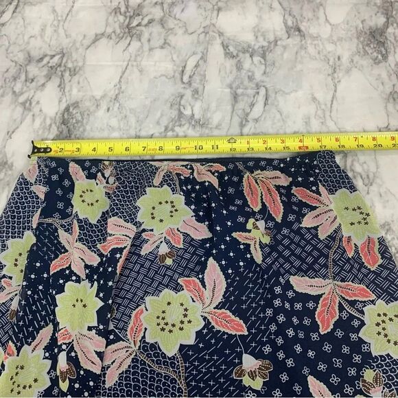 Vintage Sag Harbor Y2K 90s Paisley Floral Print Skirt Blue Neon Green size 18 - Picture 4 of 5